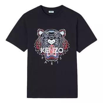 Футболка KENZO Tiger Logo Printed Tiger Head Short-Sleeved Men's Black, черный