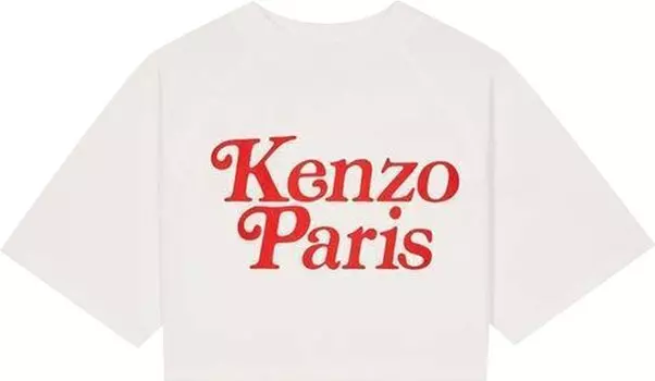 Футболка Kenzo x Verdy Boxy Cropped 'Off White', кремовый