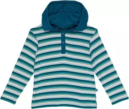 Футболка Kickee Pants Long Sleeve Hoodie Tee, цвет Dino Stripe