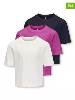 Футболка KIDS ONLY, цвет lila/creme/dunkelblau