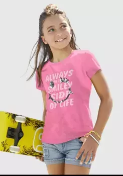 Футболка KIDSWORLD с двусторонними пайетками, розовый