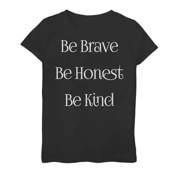 Футболка Kind Brave Honest Insperational с графическим текстом для девочек 7–16 лет Licensed Character