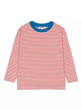 Футболка KINDRED в полоску с контрастной окантовкой, красная