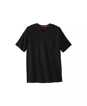 Футболка KingSize для мужчин с карманом и V-образным вырезом, для высоких и больших размеров Boulder Creek, черный