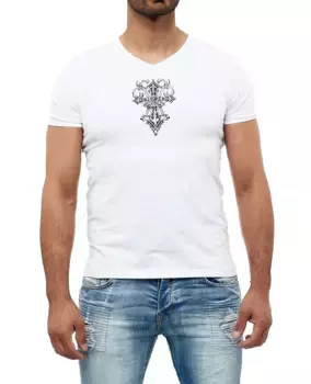 Футболка KINGZ, необычного дизайна, серебристый