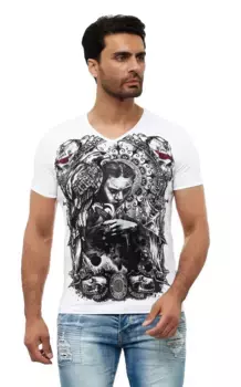 Футболка KINGZ с необычным дизайном, серебристый