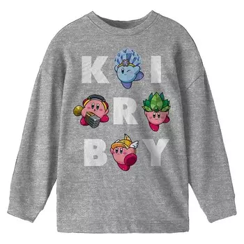 Футболка Kirby Different Abilities с длинными рукавами и рисунком для мальчиков 8–20 лет Licensed Character, серый