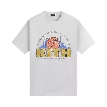 Футболка Kith City League Vintage Tee 'Light Heather Grey', серый