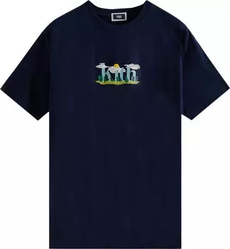 Футболка Kith Cloud Serif Logo Tee 'Nocturnal', синий