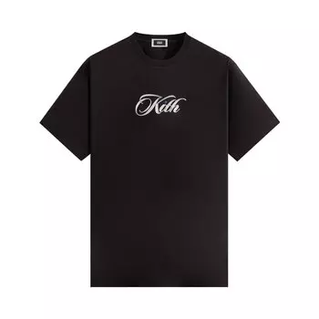Футболка Kith Cursive Logo, черная