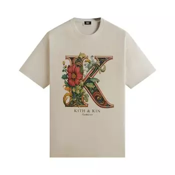 Футболка Kith Floral K Vintage Tee, цвет Sandrift