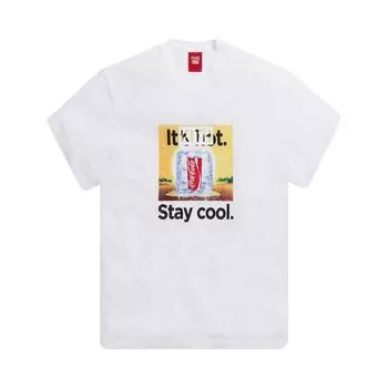Футболка Kith x Coca-Cola Stay Cool Vintage Tee 'White', белый