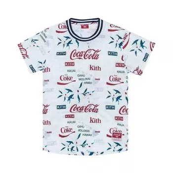 Футболка Kith x Coca-Cola x Mitchell & Ness BP Hawaii Jersey 'White', белый