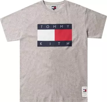 Футболка Kith x Tommy Hilfiger Logo T-Shirt 'Grey', серый