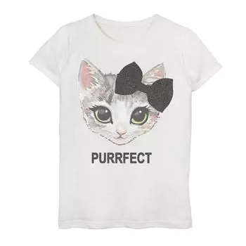 Футболка Kitty Bow Portrait Purrfect с графическим рисунком для девочек 7–16 лет Licensed Character