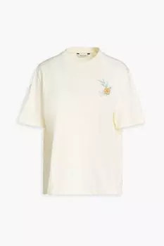 Футболка Kjerag из хлопкового джерси с вышивкой HOLZWEILER, кремовый