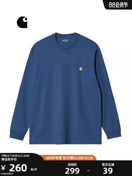 Футболка классическая Carhartt WIP с вышивкой, темно-синий