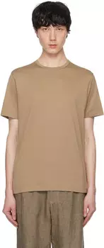 Футболка классическая цвета загара Sunspel