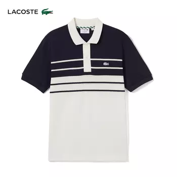 Футболка классическая мужская Lacoste с короткими рукавами, черно-белый