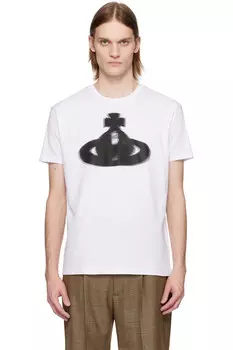 Футболка классическая с орнаментом в стиле полутонов Vivienne Westwood, белый