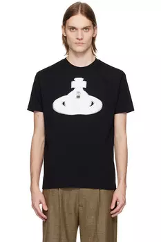 Футболка классическая с орнаментом в стиле полутонов Vivienne Westwood, черный