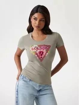 Футболка классического кроя 172943 Guess, бежевый