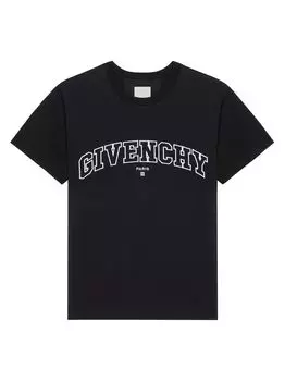 Футболка классического кроя College с вышитым логотипом Givenchy, черный
