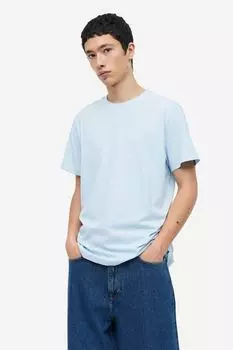 Футболка классического кроя COOLMAX H&M, светло-синий