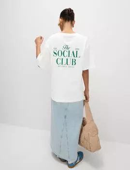 Футболка классического кроя из чистого хлопка с текстурой Marks & Spencer, белый