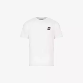 Футболка классического кроя из хлопкового джерси с нашивкой-логотипом Stone Island, белый