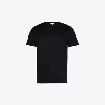 Футболка классического кроя из хлопкового джерси с круглым вырезом Arne, черный