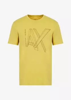 Футболка классического кроя из хлопкового джерси с логотипом Armani Exchange, зеленый