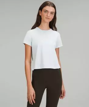 Футболка классического кроя из смесового хлопка Lululemon, синий