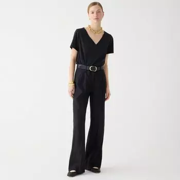 Футболка классического кроя из винтажного джерси с V-образным вырезом J.Crew, черный