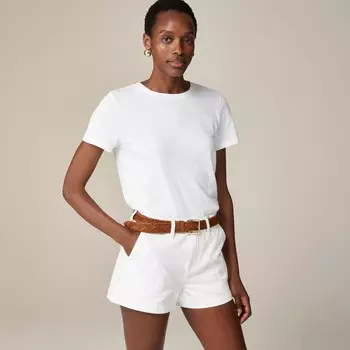 Футболка классического кроя из винтажного джерси с круглым вырезом J.Crew, белый