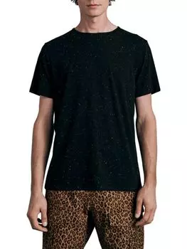 Футболка классического кроя со звездами Rag & Bone, черный