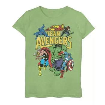 Футболка классической группы с рисунком Marvel Avengers для девочек 7–16 лет Marvel