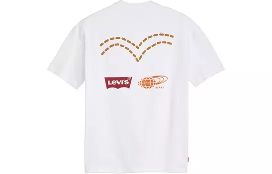 Футболка ко-бренда Beams X BEAMS унисекс белая Levi’S, белый