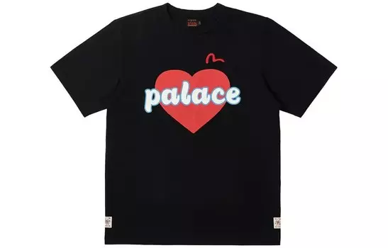 Футболка ко-бренда Evisu X EVISU, унисекс, черная Palace, черный