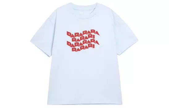 Футболка ко-бренда TREASURE унисекс светло-голубая Uniqlo, светло-голубой