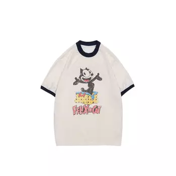 Футболка ко-брендовой серии Felix Cat, унисекс, белая Xvessel, белый