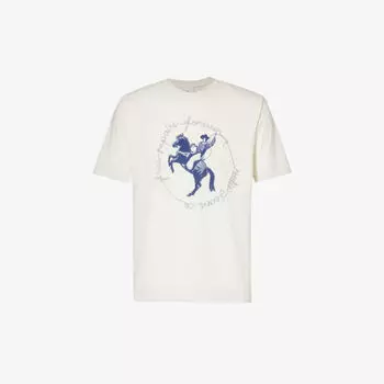 Футболка Koffe из хлопкового джерси с графическим принтом Nudie Jeans, белый