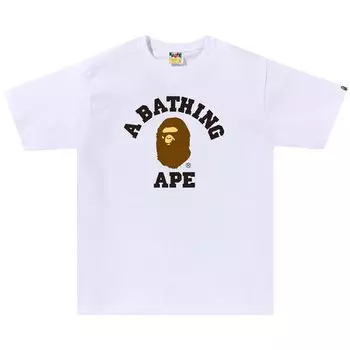 Футболка колледжа BAPE Белая