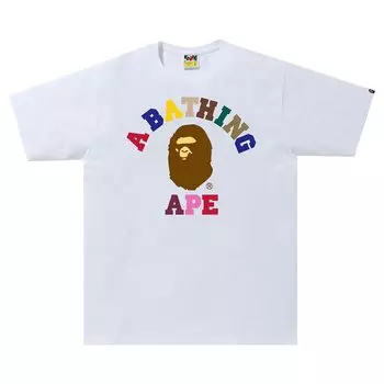Футболка колледжа BAPE Colors, Белая