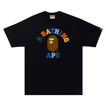 Футболка колледжа BAPE Colors, черная