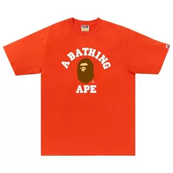Футболка колледжа BAPE Оранжевая