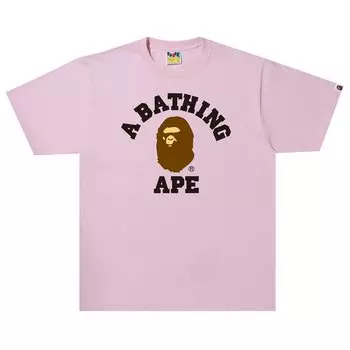 Футболка колледжа BAPE Розовая