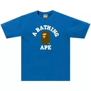 Футболка колледжа BAPE, синяя