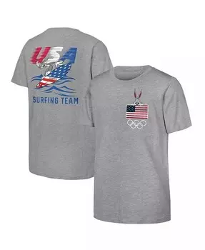 Футболка команды США по серфингу Looney Tunes для больших мальчиков и девочек «Багз Банни» Хизер Грей Outerstuff, серый