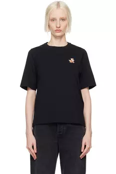 Футболка комфортная Speedy fox patch Maison Kitsun, черный